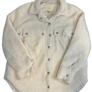 Blank NYC Shortbread Shacket Teddy Sherpa Shirt Cozy Oversized Jacket Warm XS